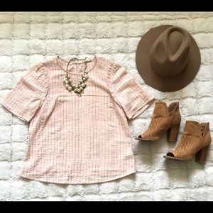 Pink striped blouse
